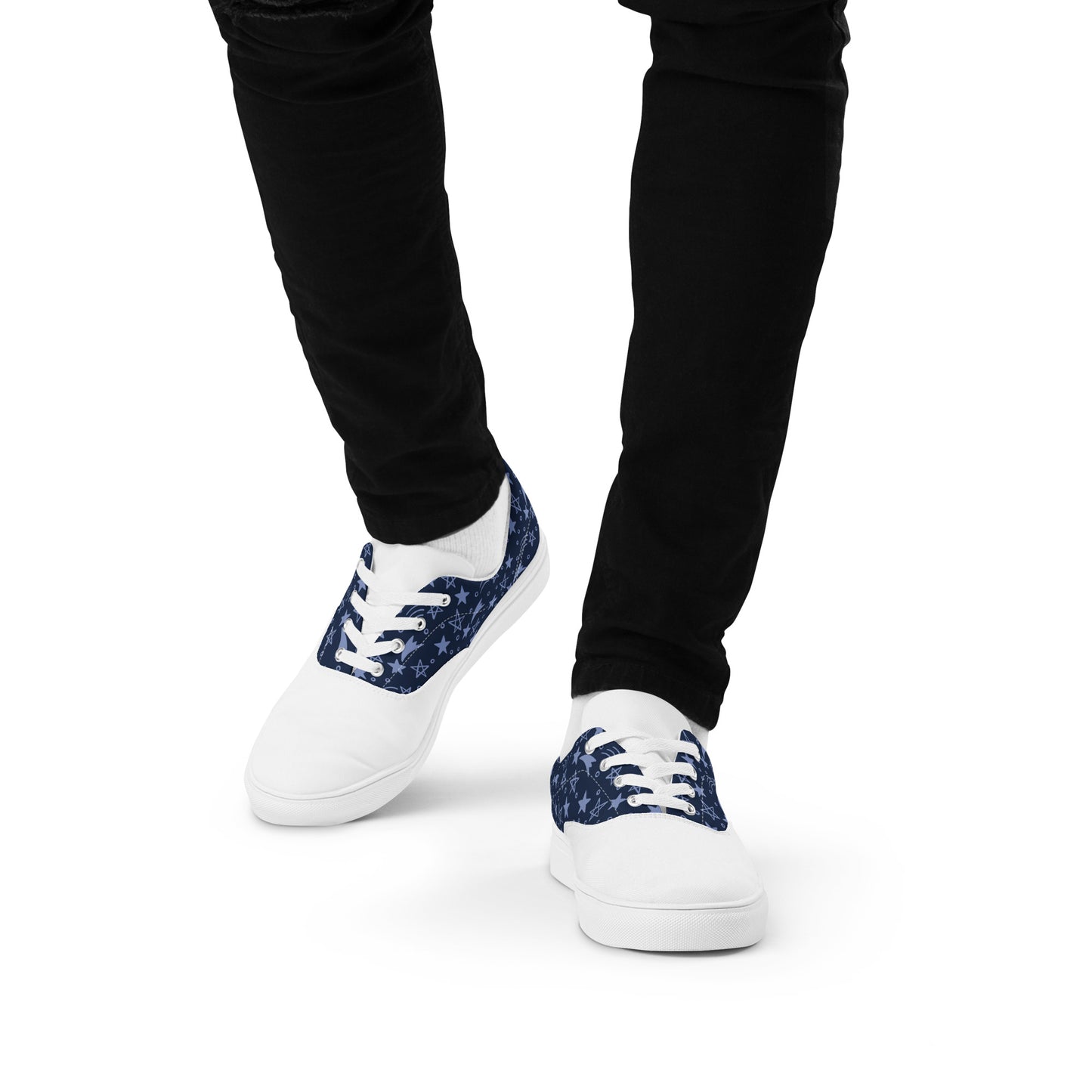 Durable Men's Lace-Up Canvas Sneakers - Casual & Trendy