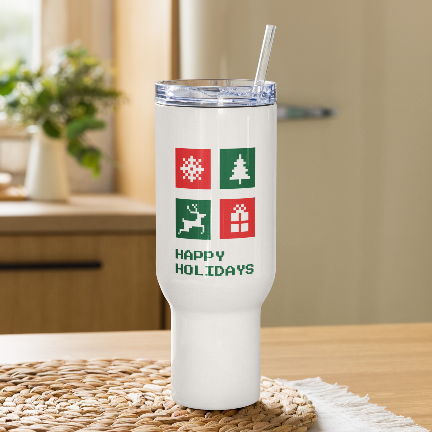 Christmas Travel Mug with Handle – Festive, Durable, and On-the-Go Ready